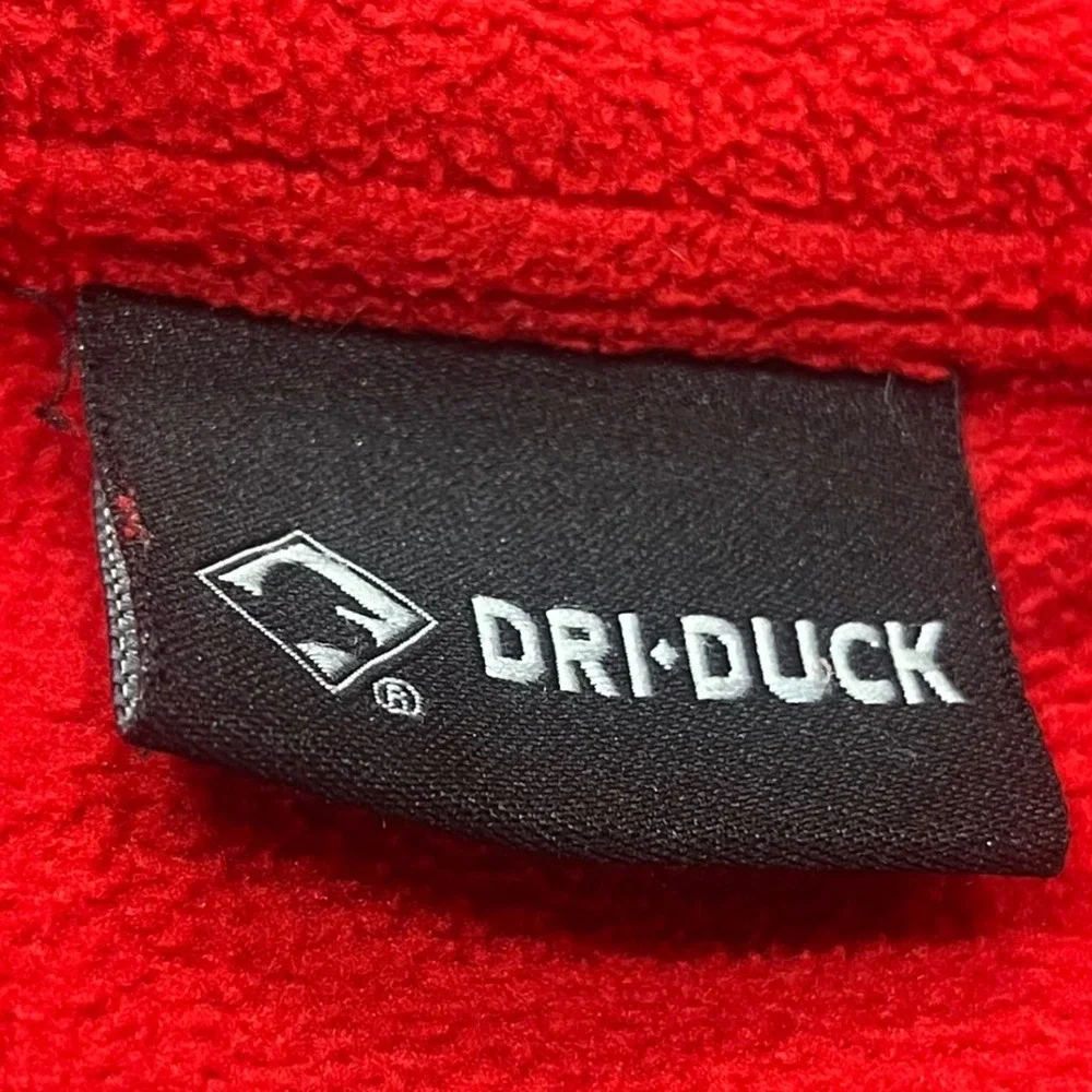 Dri Duck Red Gray Men's Large Outdoor Gorpcore Fleece Full Zip Jacket